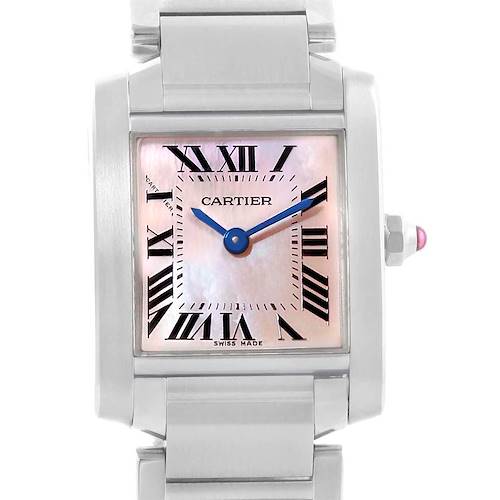 Photo of Cartier Tank Francaise Small Mother of Pearl Steel Watch W51028Q3