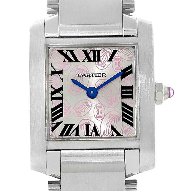 Cartier Tank Francaise Silver Pink Dial Limited Edition Watch W51031Q3 SwissWatchExpo