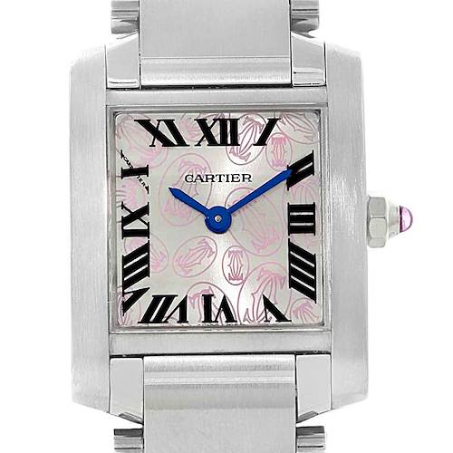 Photo of Cartier Tank Francaise Silver Pink Dial Limited Edition Watch W51031Q3