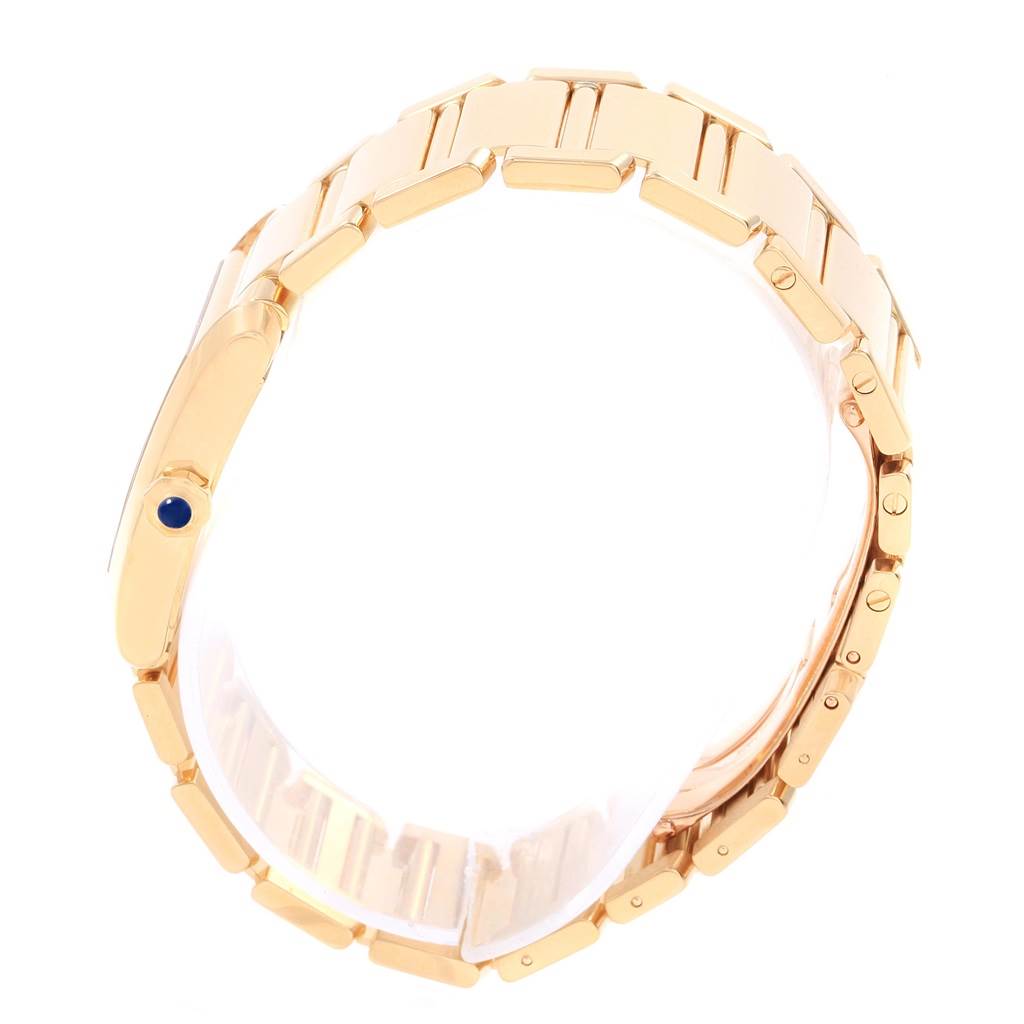 The image shows the side view of the bracelet and case of a Cartier Tank Francaise W50003N2 Women's Yellow Gold Silver Dial W50003N2 Women's Yellow Gold Silver Dial watch.