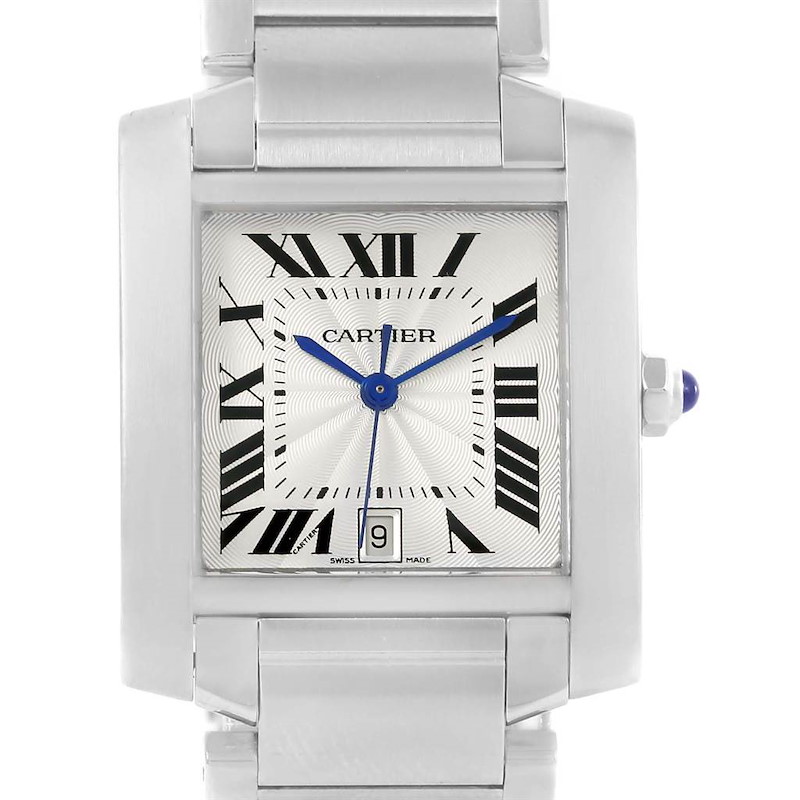 Cartier Tank Francaise Silver Dial Stainless Steel Watch W51002Q3 SwissWatchExpo