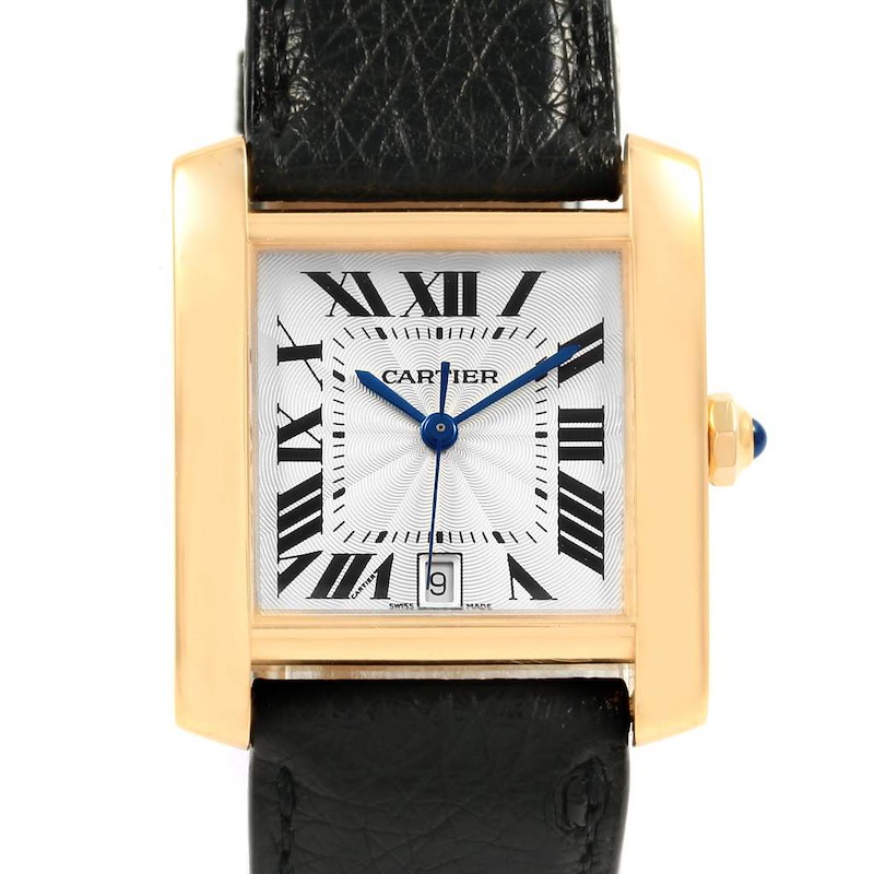 Cartier Tank Francaise Large 18K Yellow Gold Automatic Watch W5000156 SwissWatchExpo