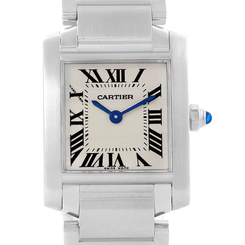 Cartier Tank Francaise Silver Roman Dial Steel Ladies Watch W51008Q3 SwissWatchExpo
