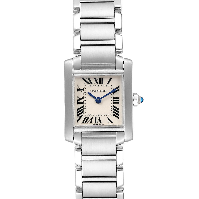 Cartier Tank Francaise Silver Dial Steel Quartz Ladies Watch W51008Q3 SwissWatchExpo