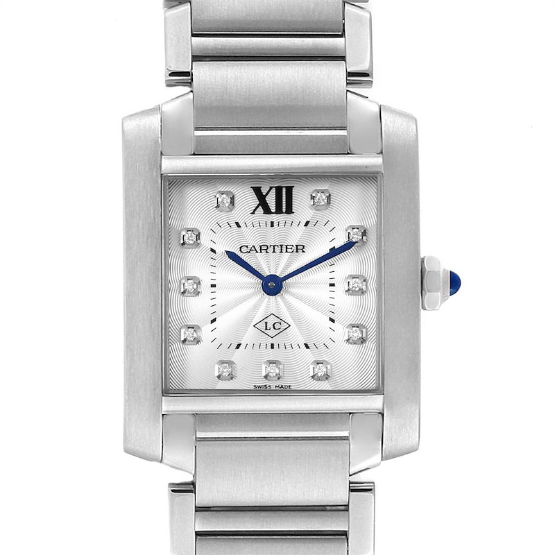 Cartier Tank Francaise Midsize Diamond Ladies Watch WE110007 Box Papers SwissWatchExpo