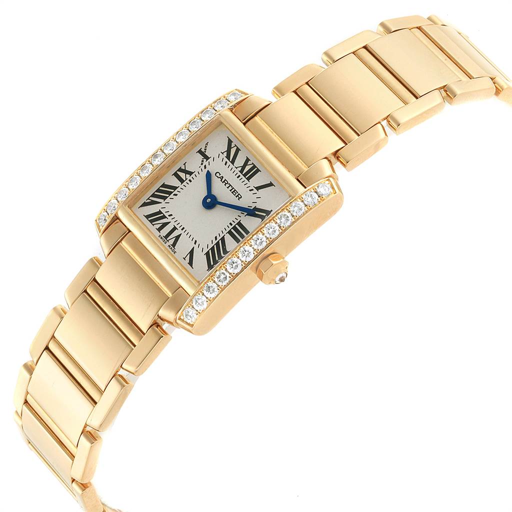 cartier tank francaise gold with diamonds