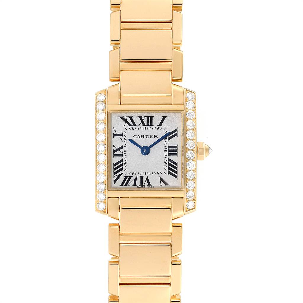 Cartier Tank Francaise 2385 18k Yellow Gold Diamond Ladies Watch