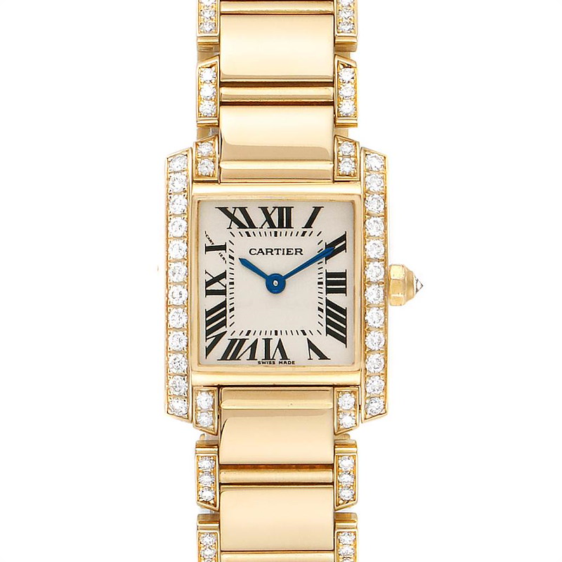 Cartier Tank Francaise 18K Yellow Gold Diamond Ladies Watch WE1001RG SwissWatchExpo