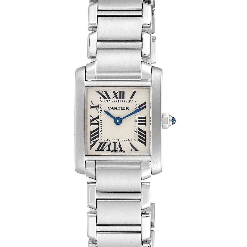 Cartier Tank Francaise 20mm Silver Dial Steel Ladies Watch W51008Q3 SwissWatchExpo