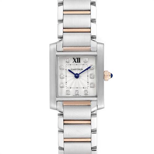 Photo of Cartier Tank Francaise Steel Rose Gold Diamond Ladies Watch WE110004