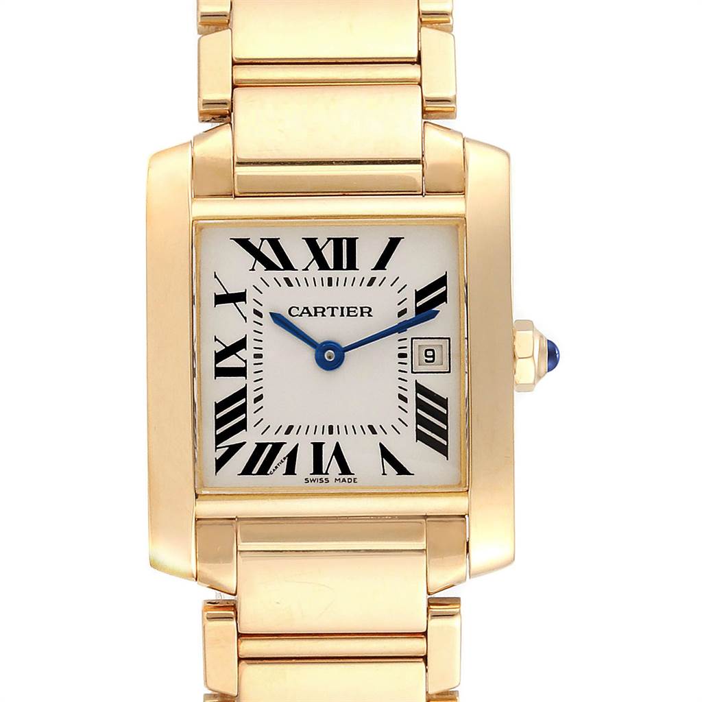 Cartier Tank Francaise Midsize Date Yellow Gold Ladies Watch W50014N2 ...
