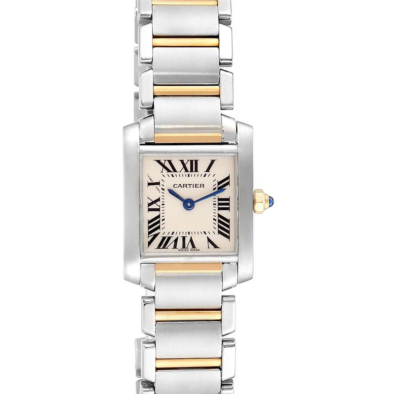 Cartier Tank Francaise Small Steel Yellow Gold Ladies Watch W51007Q4 SwissWatchExpo