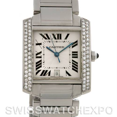 Photo of Cartier Tank Francaise Large Steel Diamond Watch W51002q3