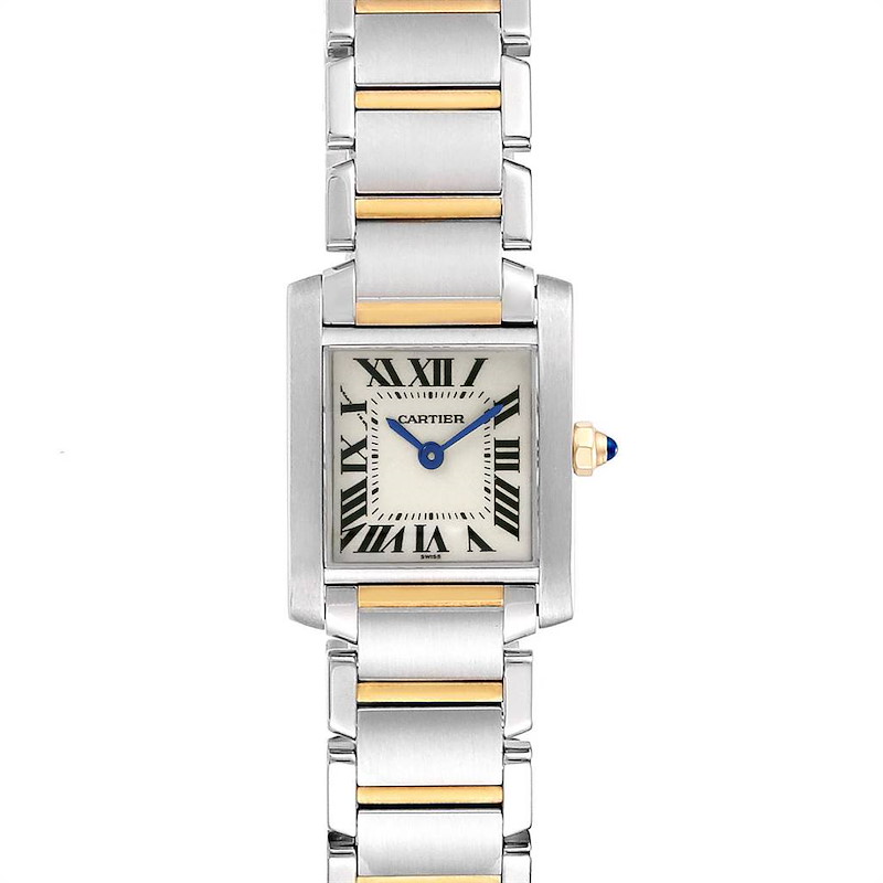 Cartier Tank Francaise Small Steel Yellow Gold Ladies Watch W51007Q4 SwissWatchExpo