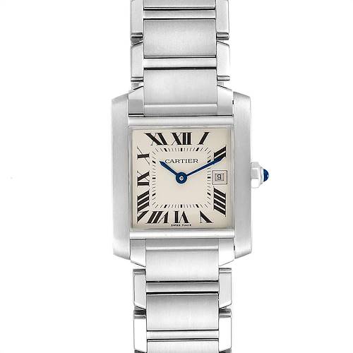 Photo of Cartier Tank Francaise Midsize Blue Hands Ladies Watch W51011Q3 Papers