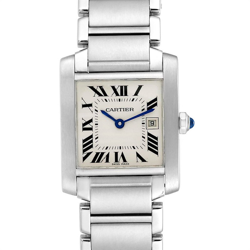 Cartier Tank Francaise Midsize Steel Ladies Watch W51011Q3 Box Papers SwissWatchExpo