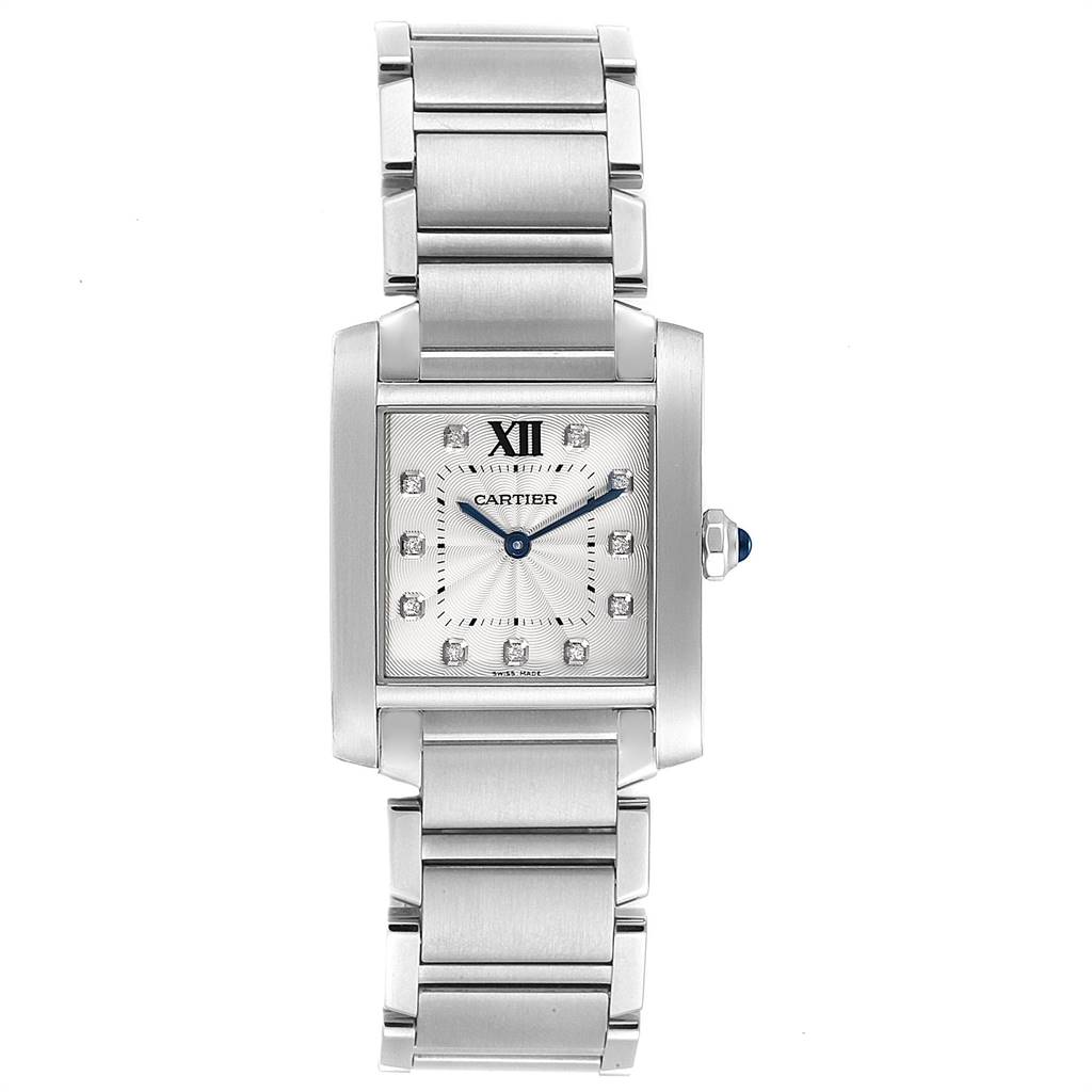 Cartier Tank Francaise Midsize Diamond Steel Ladies Watch WE110007 ...
