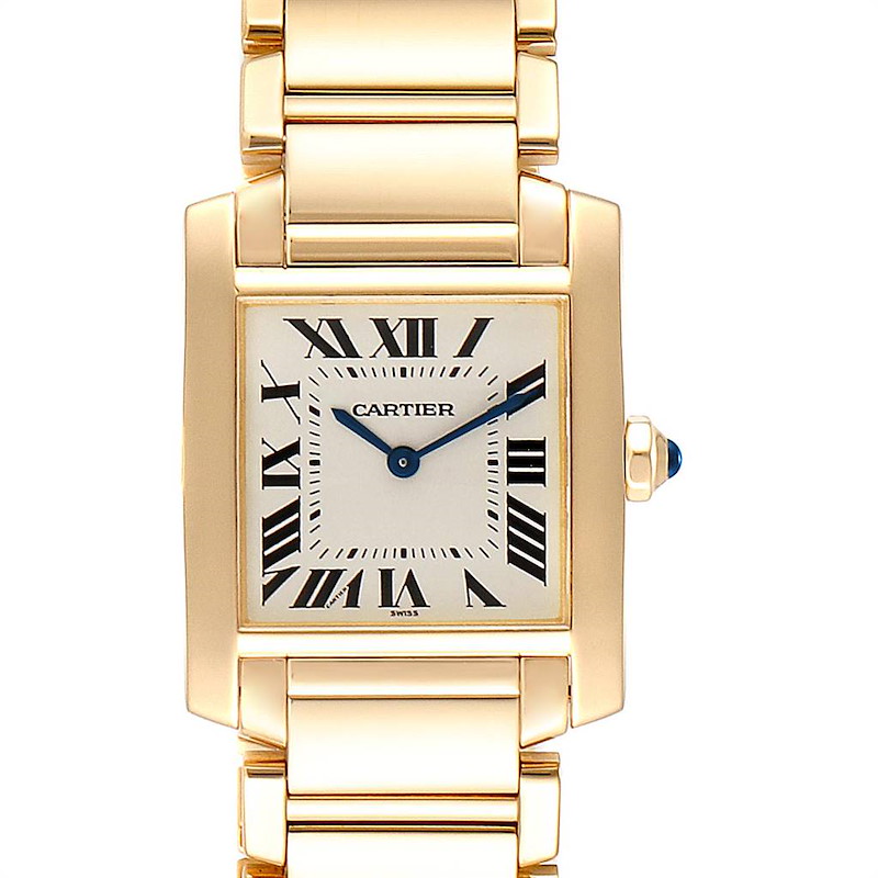 Cartier Tank Francaise Midsize Yellow Gold Ladies Quartz Watch W50003N2 SwissWatchExpo