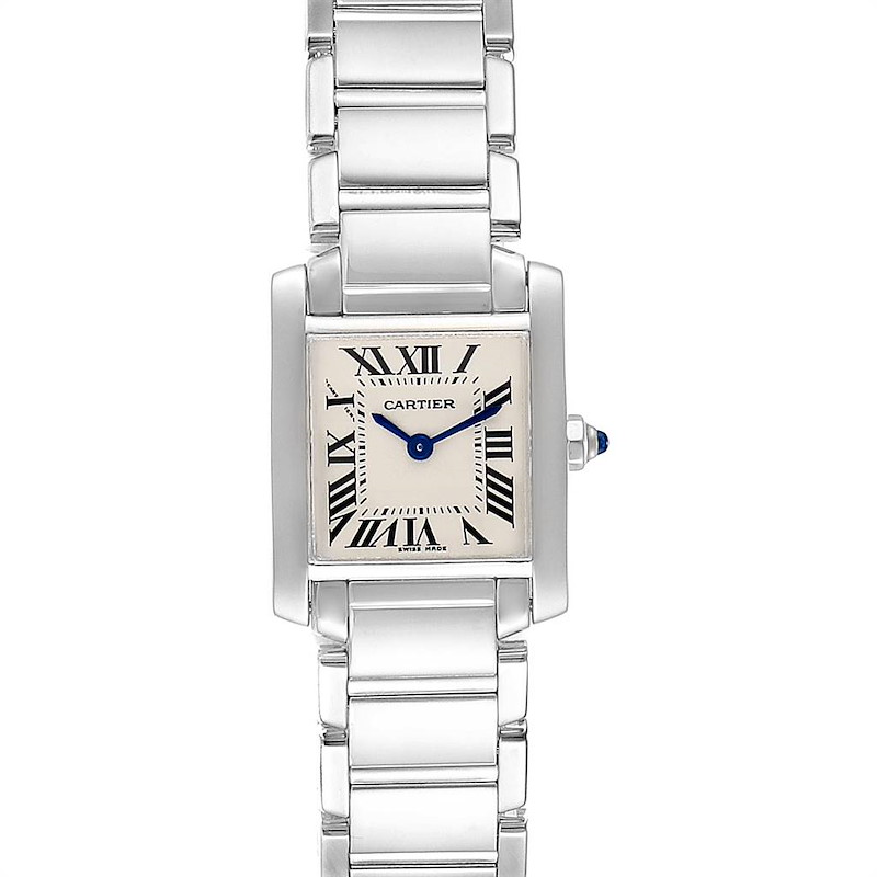 Cartier Tank Francaise White Gold Quartz Ladies Watch W50012S3 SwissWatchExpo