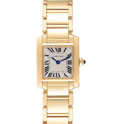 Photo of Cartier Tank Francaise Yellow Gold Blue Hands Ladies Watch W50002N2