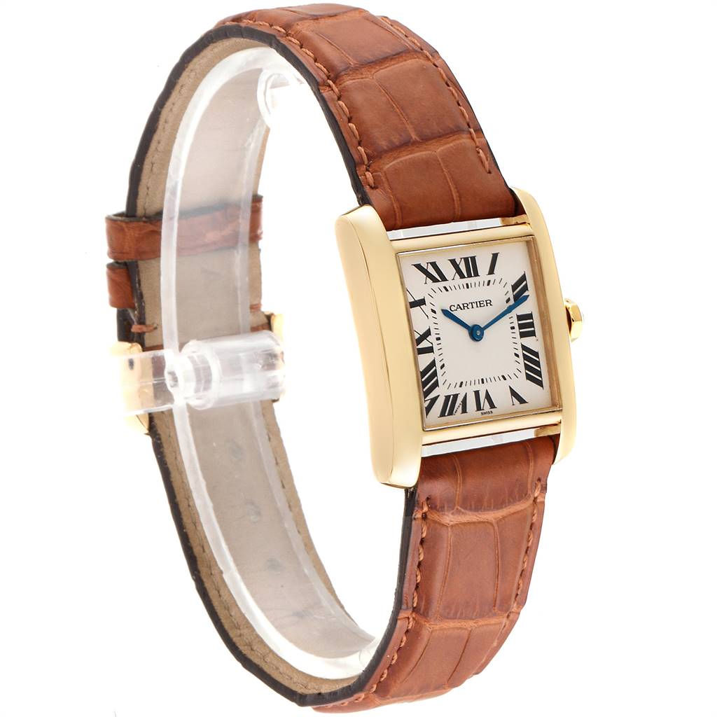 Cartier Tank Francaise Midsize Yellow Gold Brown Strap Watch W50003N2 ...