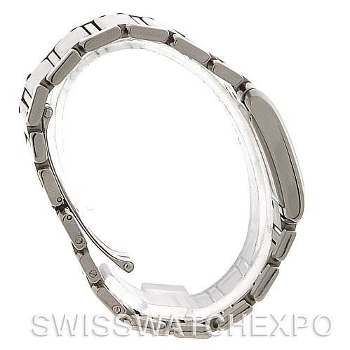 This image shows a side view of a Cartier Tank Francaise W51011Q3 Women's Stainless Steel Silver Dial W51011Q3 Women's Stainless Steel Silver Dial watch, focusing on the bracelet and profile of the case.