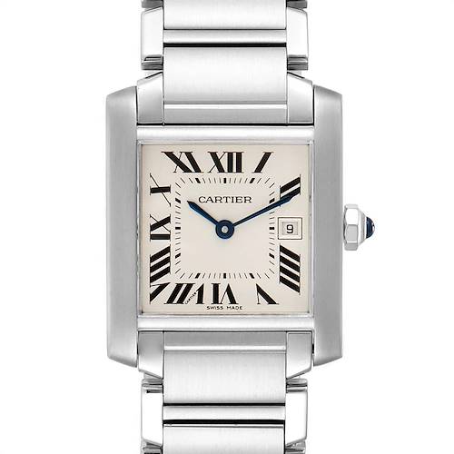 Photo of Cartier Tank Francaise Midsize Silver Dial Ladies Watch W51011Q3 Box