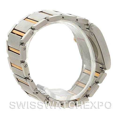 The image shows a side and partial rear view of the bracelet of a Cartier Tank Française watch.