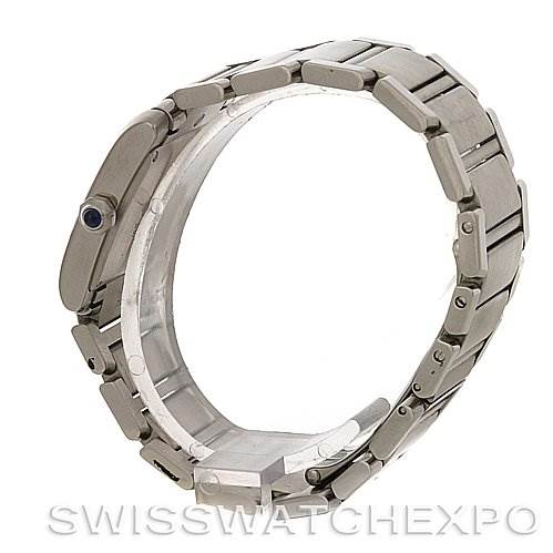 The image shows a side view of the bracelet and clasp of a Cartier Tank Francaise W51011Q3 Women's Stainless Steel Silver Dial W51011Q3 Women's Stainless Steel Silver Dial watch.