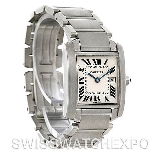 Cartier Tank Francaise Midsize Steel Ladies watch W51011Q3 SwissWatchExpo