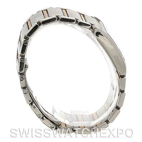 The image shows a side view of the Cartier Tank Francaise W51012Q4 Women's Steel and Gold (two tone) Silver Dial W51012Q4 Women's Steel and Gold (two tone) Silver Dial watch, focusing on its bracelet and profile.