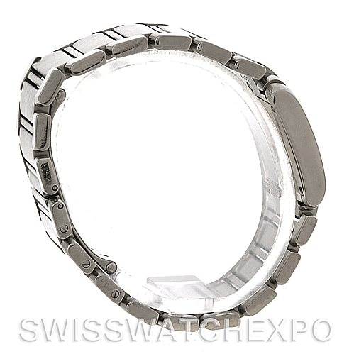 This image shows a side view of the band and clasp of the Cartier Tank Francaise W51008Q3 Women
s Stainless Steel Silver Dial W51008Q3 Women
s Stainless Steel Silver Dial watch.