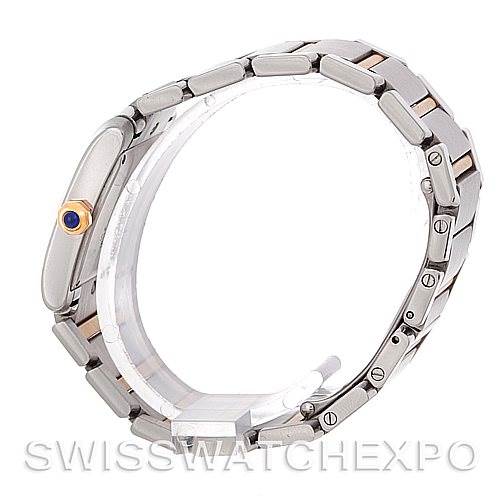 The image shows a side view of the bracelet and side profile of a Cartier Tank Francaise W51012Q4 Women's Steel and Gold (two tone) Silver Dial W51012Q4 Women's Steel and Gold (two tone) Silver Dial watch.