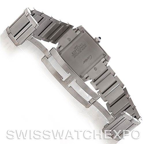 This image shows the bracelet and clasp of a Rolex President W51011Q3 Women's Platinum Silver Dial W51011Q3 Women's Platinum Silver Dial model from a rear angle, highlighting the closed deployment clasp and links.