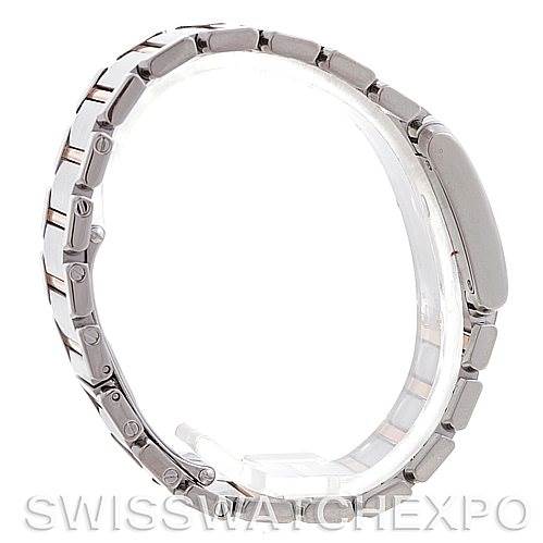 The image shows a side view of the bracelet of the Cartier Tank Francaise W51027Q4 Women's Steel and Gold (two tone) Mother of Pearl Dial W51027Q4 Women's Steel and Gold (two tone) Mother of Pearl Dial watch.