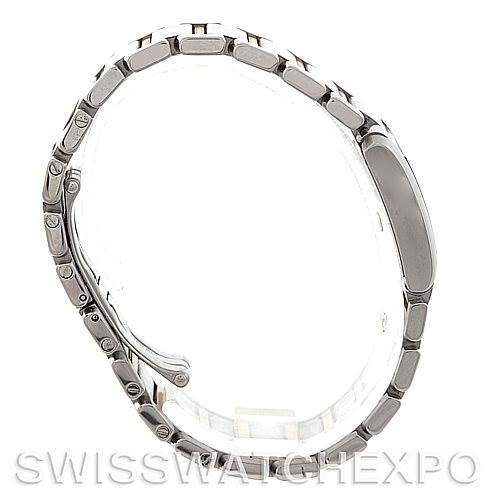 The image shows a side view of the bracelet and clasp of a Cartier Tank Francaise W51007Q4 Women's Steel and Gold (two tone) Silver Dial W51007Q4 Women's Steel and Gold (two tone) Silver Dial watch.