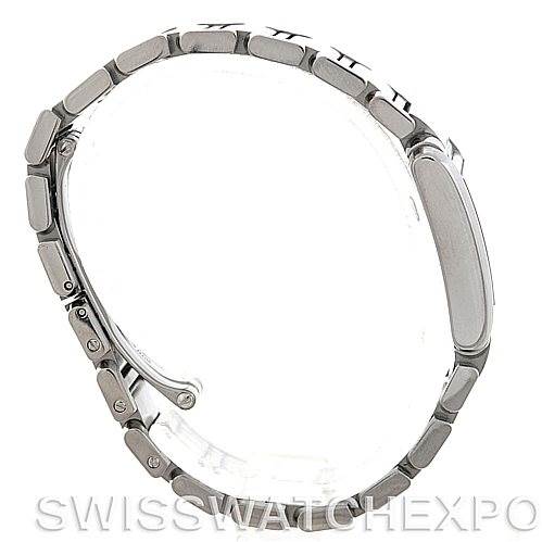 This image shows a side view of the stainless steel bracelet of a Cartier Tank Francaise W51008Q3 Women's Stainless Steel White Dial W51008Q3 Women's Stainless Steel White Dial watch.