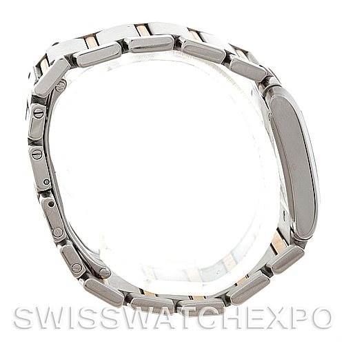 This image shows the side view of the bracelet and case of a Cartier Tank Française watch.