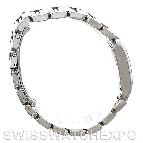 The image shows a side view of the Cartier Tank Francaise W51007Q4 Women's Steel and Gold (two tone) Silver Dial W51007Q4 Women's Steel and Gold (two tone) Silver Dial watch, primarily highlighting the bracelet and the side profile of the case.