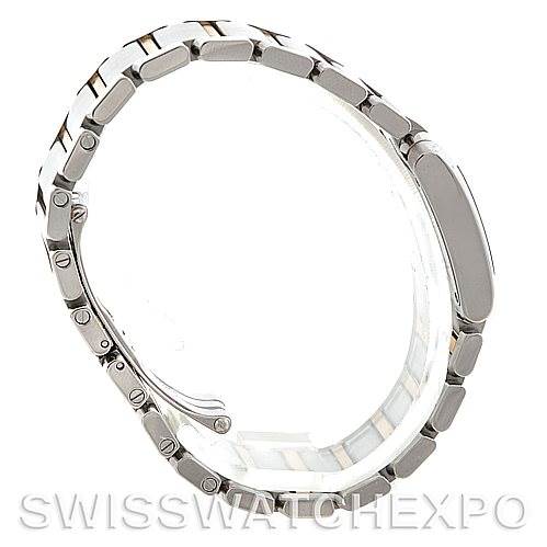 The image shows the side view of the bracelet and clasp of a Cartier Tank Francaise W51007Q4 Women's Steel and Gold (two tone) Silver Dial W51007Q4 Women's Steel and Gold (two tone) Silver Dial watch.