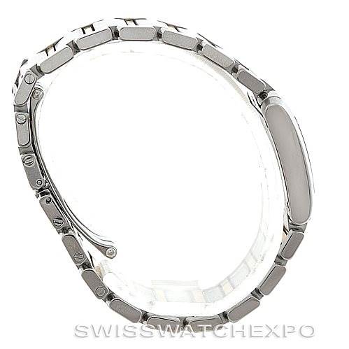 The image shows the side view of the bracelet and case of a Cartier Tank Francaise W51007Q4 Women's Steel and Gold (two tone) Silver Dial W51007Q4 Women's Steel and Gold (two tone) Silver Dial watch.