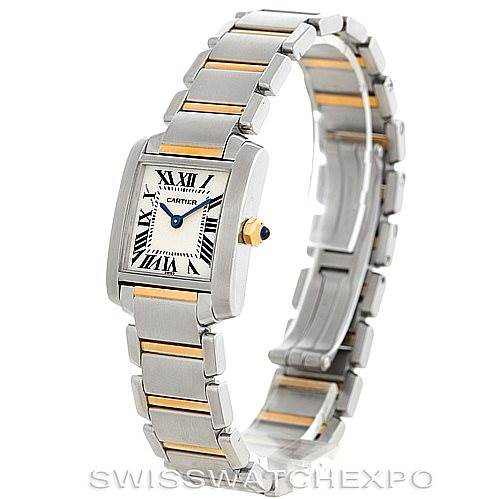 Cartier Tank Francaise Ladies Steel 18k Gold Watch W51007Q4 SwissWatchExpo