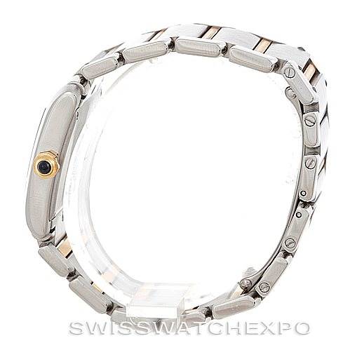 The image shows a side view of the Cartier Tank Francaise W51012Q4 Women's Steel and Gold (two tone) Silver Dial W51012Q4 Women's Steel and Gold (two tone) Silver Dial watch, highlighting its bracelet and side profile of the case.