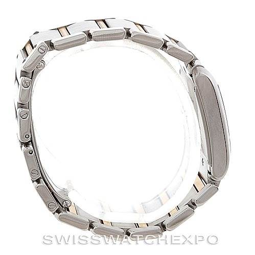 The image shows a side view of the Cartier Tank Francaise W51012Q4 Women's Steel and Gold (two tone) Silver Dial W51012Q4 Women's Steel and Gold (two tone) Silver Dial watch, focusing on its bracelet and case profile.