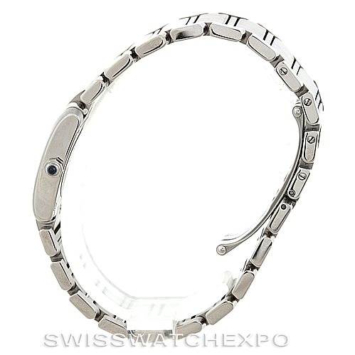 This image shows the side view of the bracelet and clasp of a Cartier Tank Francaise W51008Q3 Women's Stainless Steel Silver Dial W51008Q3 Women's Stainless Steel Silver Dial watch.