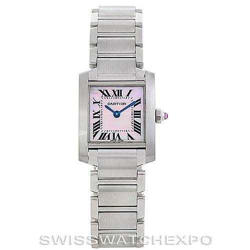 Cartier Tank Francaise Pink Mother of Pearl Watch W51028Q3