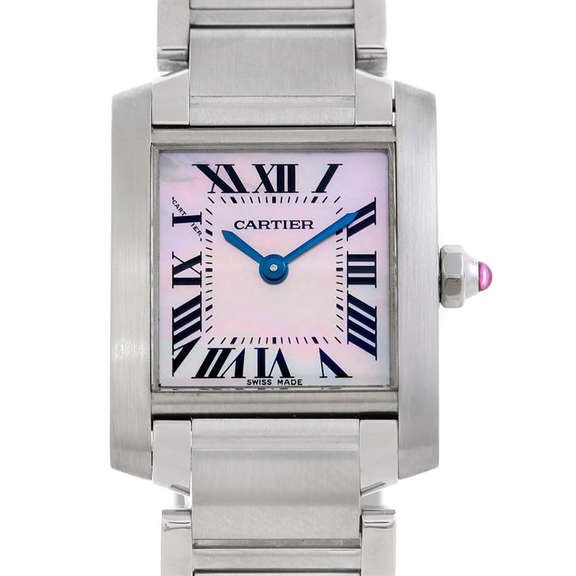 Cartier Tank Francaise Pink Mother of Pearl Watch W51028Q3