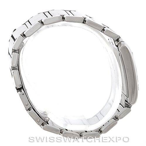 This image shows a side angle of the Cartier Tank Francaise W51011Q3 Women's Stainless Steel Silver Dial W51011Q3 Women's Stainless Steel Silver Dial watch, highlighting its bracelet and profile view of the case.