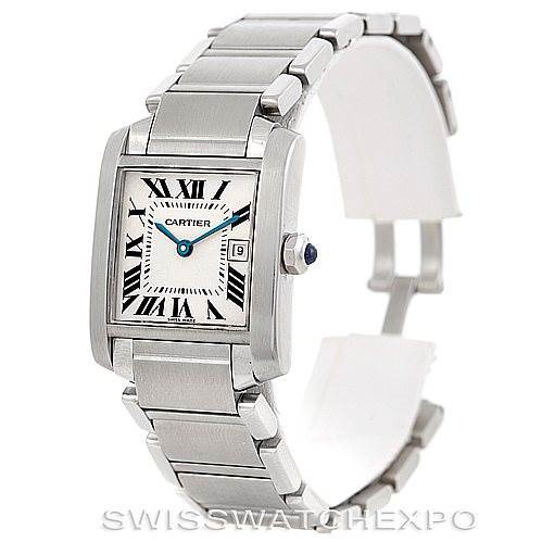 Cartier Tank Francaise W51011Q3 Midsize Stainless Steel Watch SwissWatchExpo