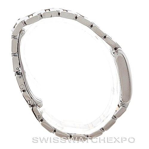 The image shows a side view of the Cartier Tank Francaise W51007Q4 Women's Steel and Gold (two tone) Silver Dial W51007Q4 Women's Steel and Gold (two tone) Silver Dial watch, highlighting the bracelet and case profile.